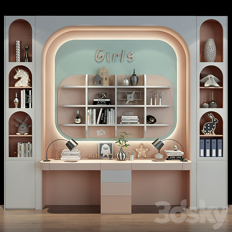 Furniture for a children 0455 3DS Max - thumbnail 1
