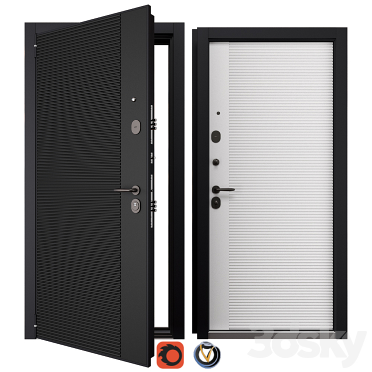 Entrance metal door Newest NT 4 (Holz) 3DS Max - thumbnail 1