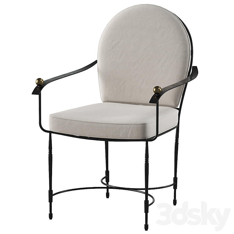 AMALFI ROUND BACK ARMCHAIR 3DS Max - thumbnail 1