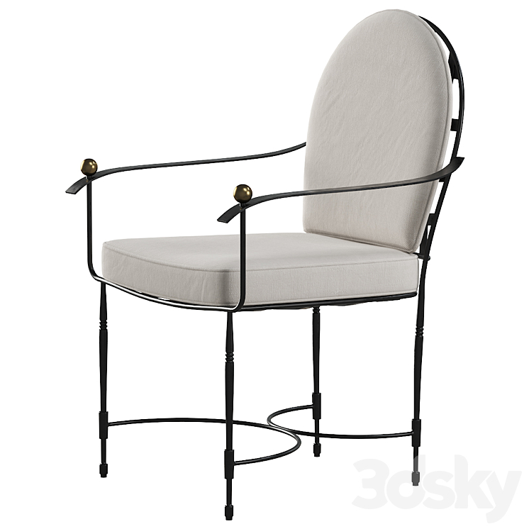 AMALFI ROUND BACK ARMCHAIR 3DS Max - thumbnail 2