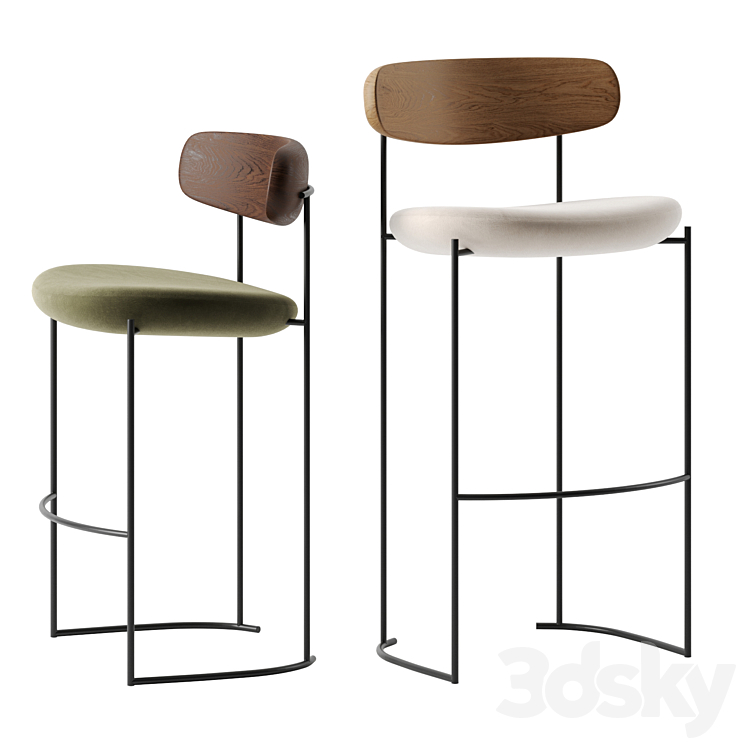 Keel barstools by Potocco 3D Model