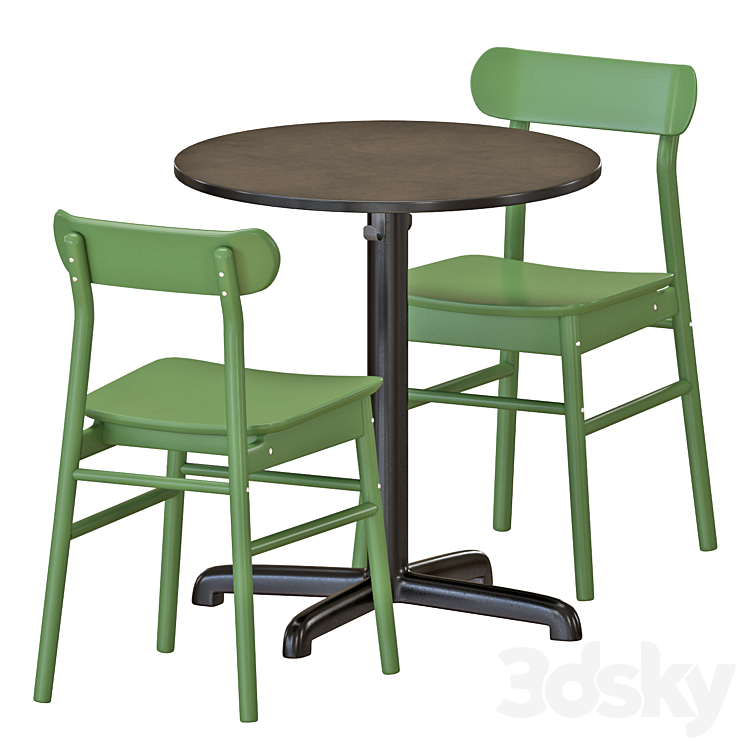 IKEA STENSELE Table and Chairs 3D Model