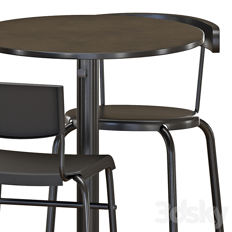 IKEA STENSELE Bar Table and Stools 3DS Max - thumbnail 2