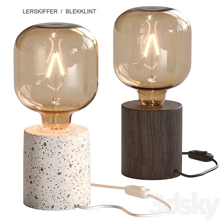 IKEA LERSKIFFER \/ BLEKKLINT table lamp 3DS Max - thumbnail 1