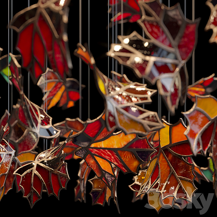 Light stained glass Vargov Design - Golden autumn 3D Model