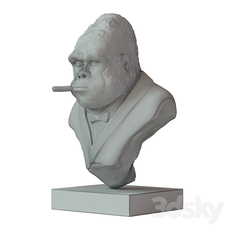 Deco object smoking gorilla 3D Model