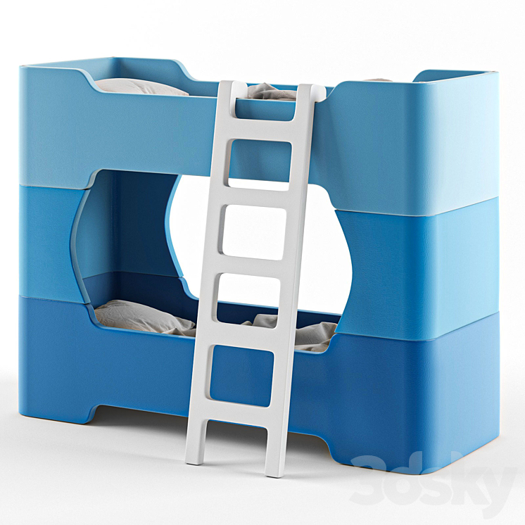 3DS MAX Stackable Kids bunk bed 3DS Max