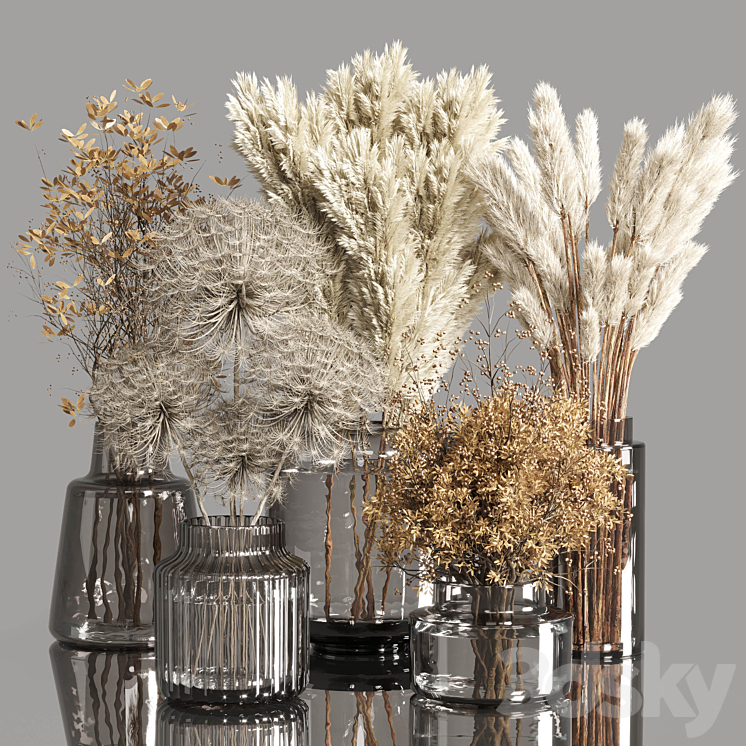 Collection Dry Plants Bouquet Indoor 02 3DS Max Model - thumbnail 1