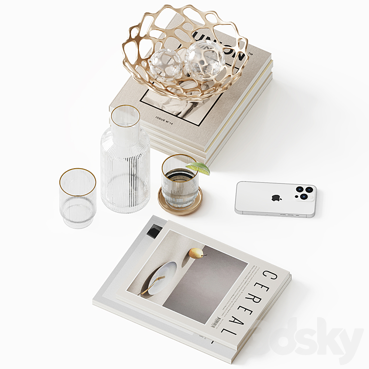 Decorative set for a coffee table 3D Model
