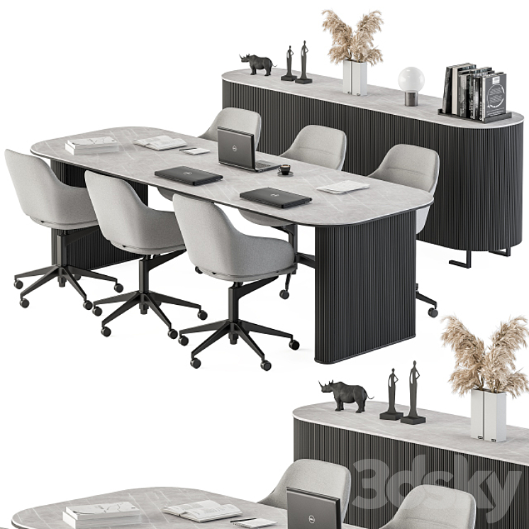 Meeting Table Black and Gray – Office Furniture 234 3DS Max - thumbnail 1