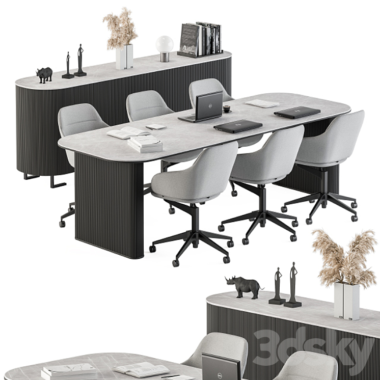 Meeting Table Black and Gray – Office Furniture 234 3DS Max - thumbnail 2