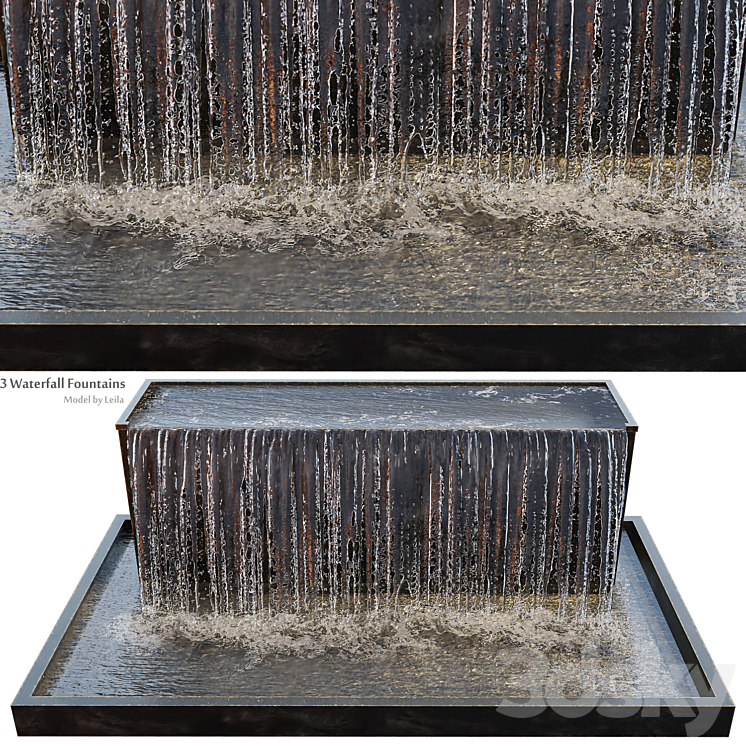 Waterfall fountains grand cascade 3DS Max - thumbnail 2