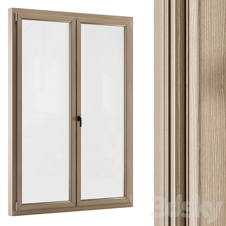 Wooden Window Modern - Windows Set 01 3D Model
