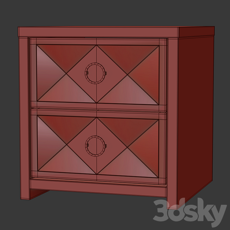 Bedside table Lucido 3DS Max - thumbnail 2