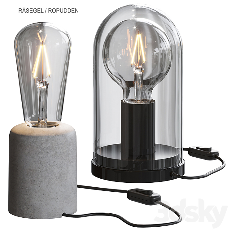 IKEA RÅSEGEL \/ ROPUDDEN Table lamp 3DS Max - thumbnail 1