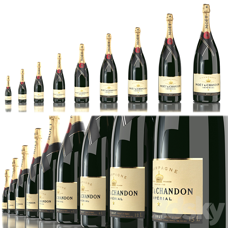 Moët & Chandon Champagne Impérial Brut All Sizes 3D Model