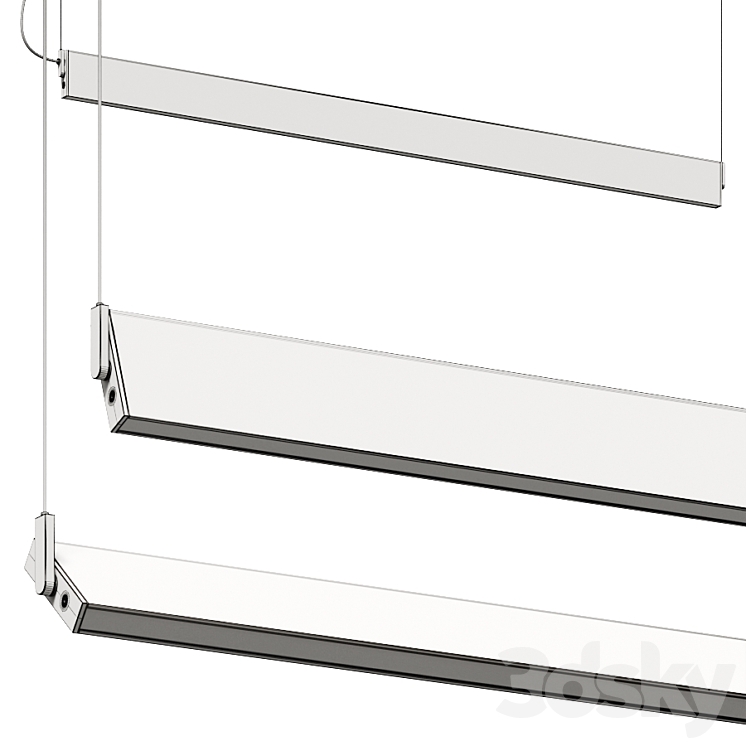 Ole Lighting Manolo Linear Pendant Lamp 3D Model