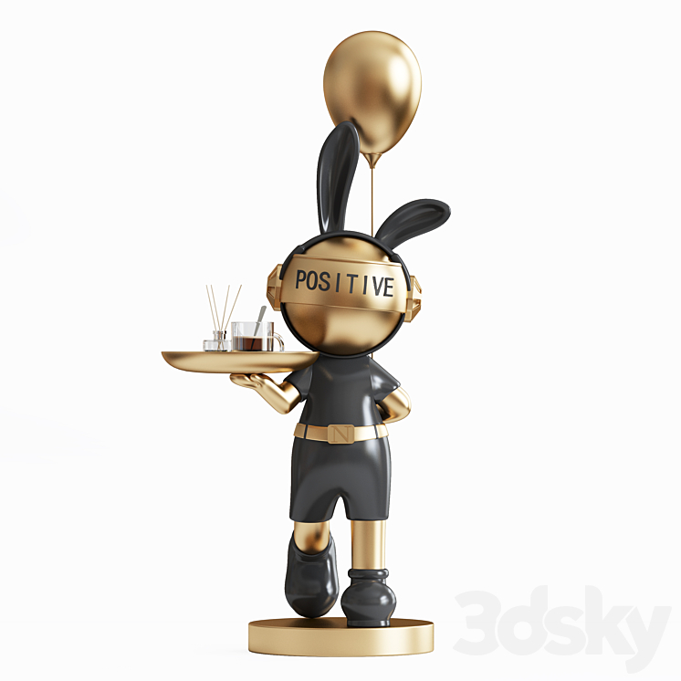 Rabbit sculpture shelving 3D Model