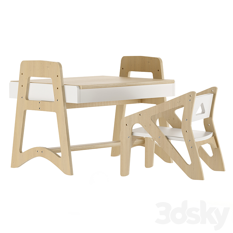 A growing set of children's furniture 3DS Max - thumbnail 1