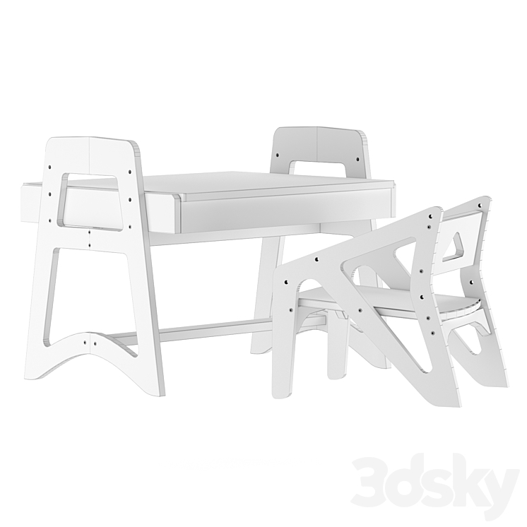 A growing set of children's furniture 3DS Max - thumbnail 2