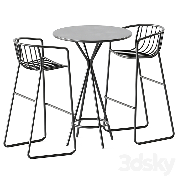 High Table Crona steel by Brunner and Bar Stool Randa Nude ST by Arrmet \/ Outdoor Furniture 3DS Max - thumbnail 1