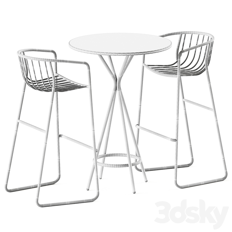 High Table Crona steel by Brunner and Bar Stool Randa Nude ST by Arrmet \/ Outdoor Furniture 3DS Max - thumbnail 2