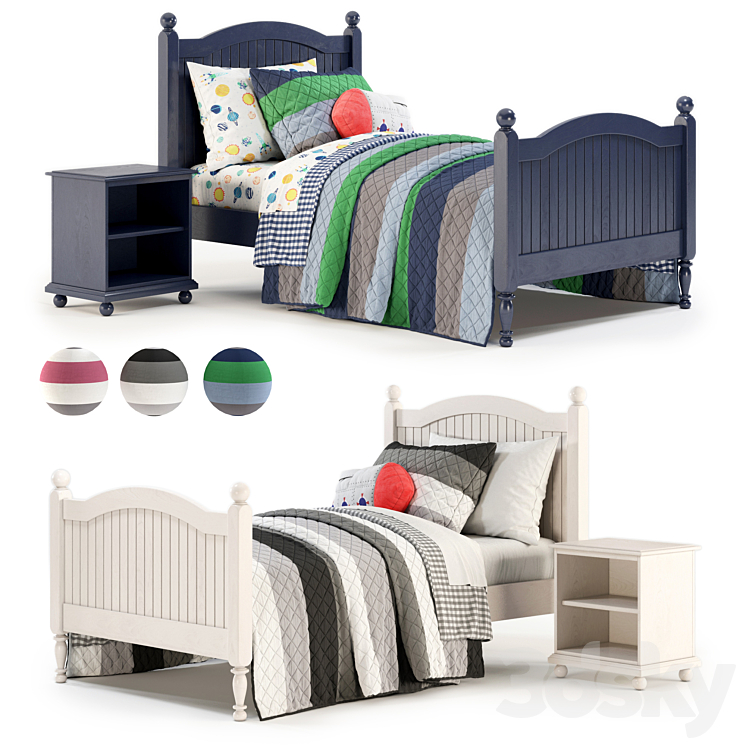 Pottery barn bed（model:3731076_Rectangle_Vray）