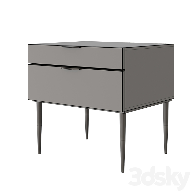 Visney C2 gray bedside table 3DS Max - thumbnail 2