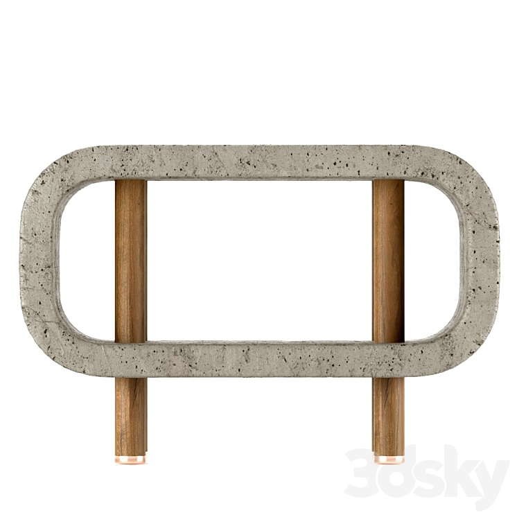 Concrete bedside table 3DS Max - thumbnail 2