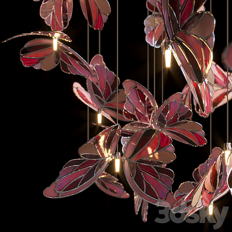 Light stained glass Vargov Design - Butterfly 3D Model