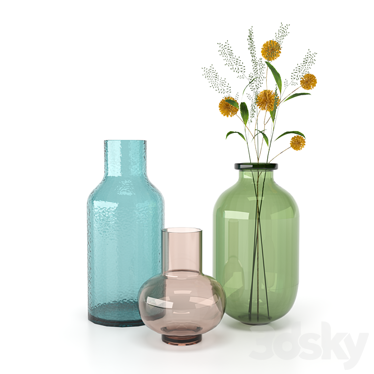 Jysk vases OTTAR HEINO FELIX and Ikea SMYCKA flower_jysk,ottar,heino,felix,ikea,smycka（model:https:b6.3ddd.rumediacachetuk_model
