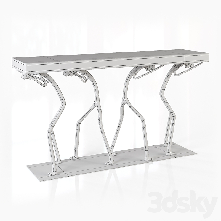 Atlas Small Natural Console Table 3DS Max - thumbnail 2