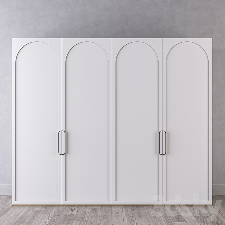 White wardrobe with arches 3DS Max - thumbnail 1