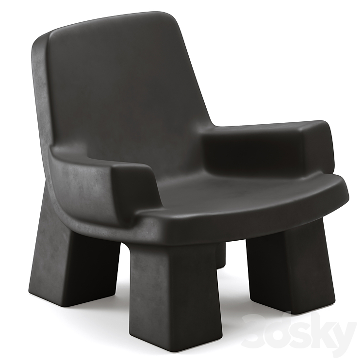 Armchair Faye Toogood Fudge Chair 3DS Max Model - thumbnail 2