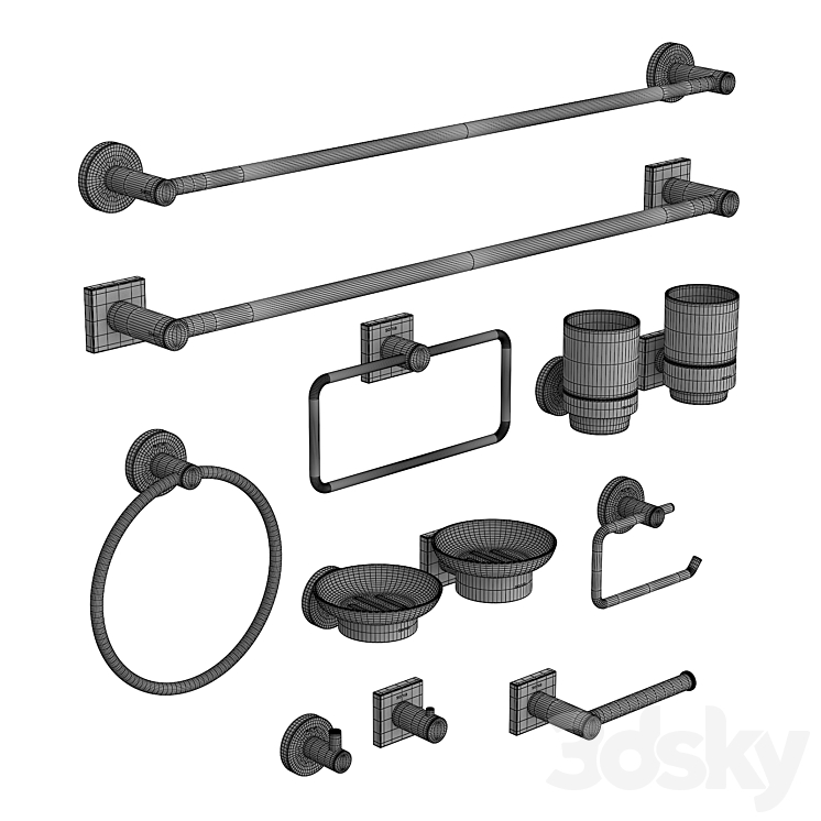 Sonia Line bathroom accessories set 3D Model