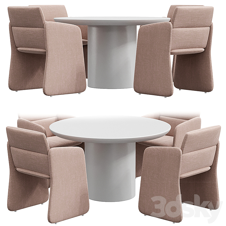 Crassevig AURA PM Table Chair Design by Mario Ferrarini Collection AURA 3DS Max - thumbnail 1