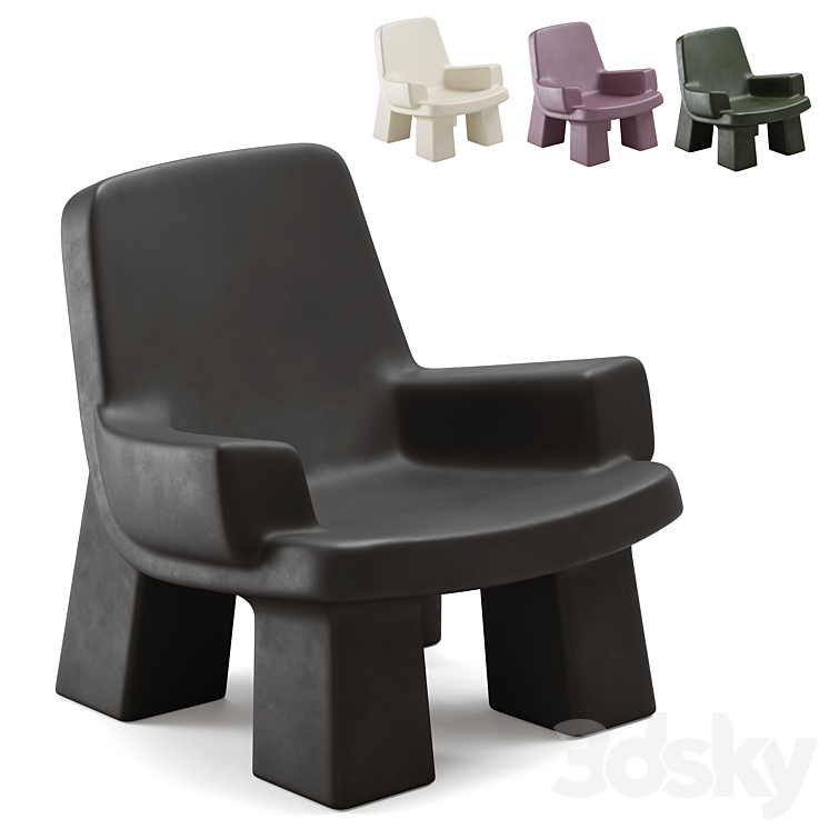 Armchair Faye Toogood Fudge Chair 3DS Max Model - thumbnail 1
