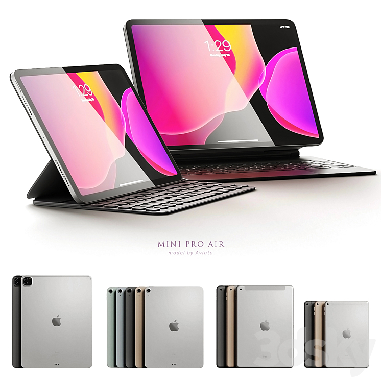 Apple iPad collection 3D Model