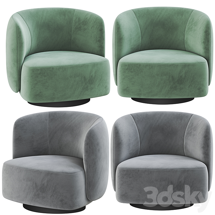 Taylor one seater armchair 3DS Max - thumbnail 2