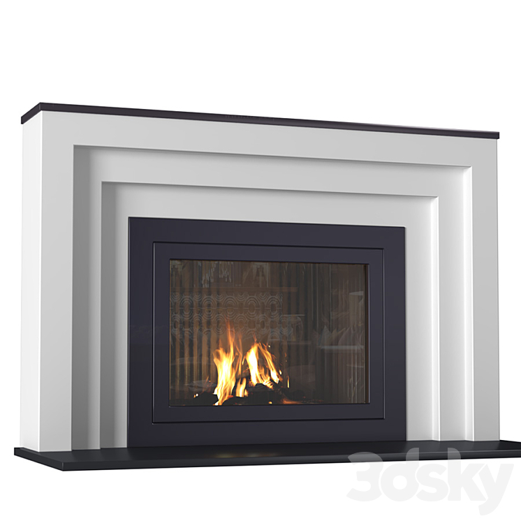 Art Deco style fireplace. Fireplace modern ArtDeco 3DS Max - thumbnail 2