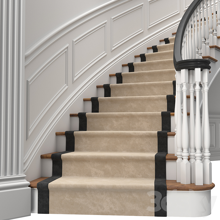 Classic stairs 3 3D Model