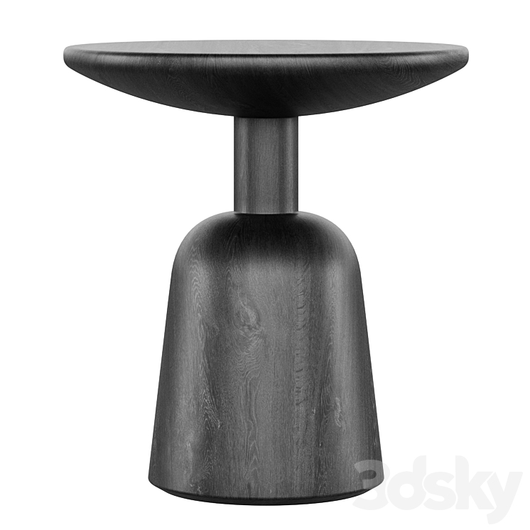 Macbeth Hemlock Black Wood Side Table by CB2 3D Model
