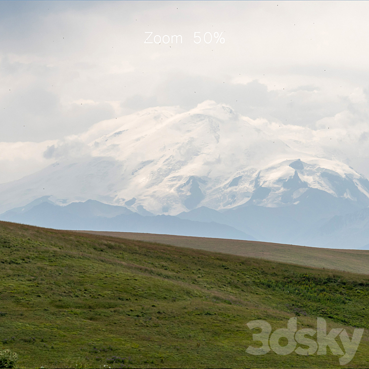 Panorama with Elbrus and hills. 2 pcs. 30-50k 3DS Max - thumbnail 2