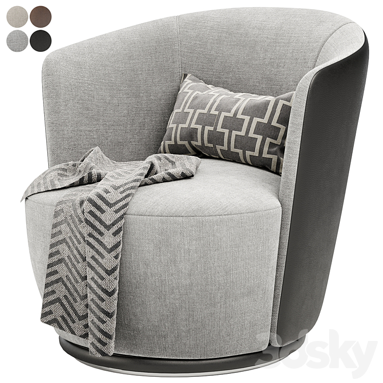 BLUES armchair by Turri design 3D Model