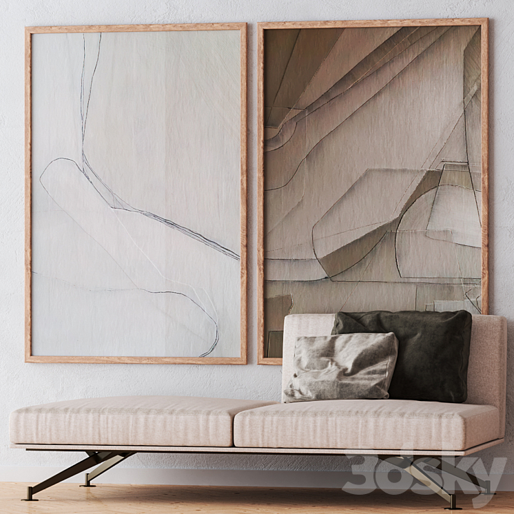 Set of large wall paintings 1503 3D Model
