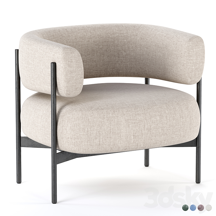 CINI Armchair By HC28 Cosmo 3DS Max Model - thumbnail 1