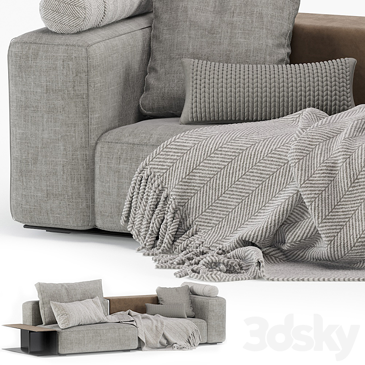 Westside Modular Sofa Poliform 2 Seat 3 Version 3D Model Free