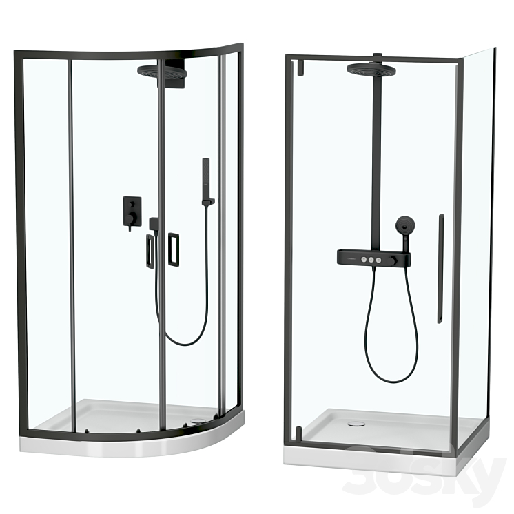 Shower enclosures by RGW set 3D Model