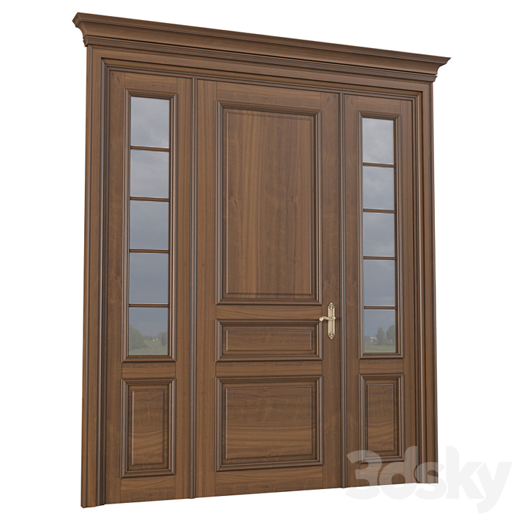 Entrance classic doors. Entrance to the house.Front Door. Outdoor Entrance classic door.External Doors. Exterior Door.Street Doors 3D Model