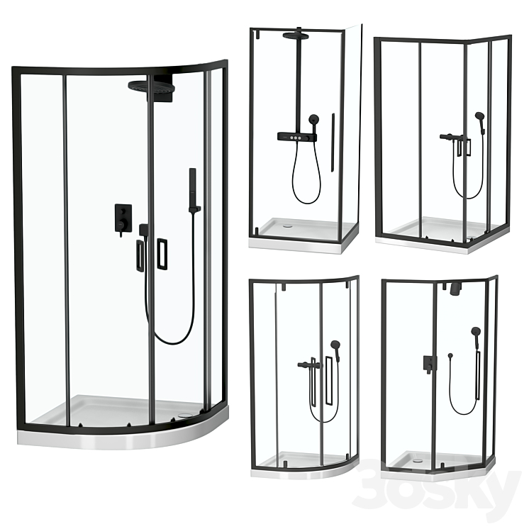 Shower enclosures by RGW set 3D Model